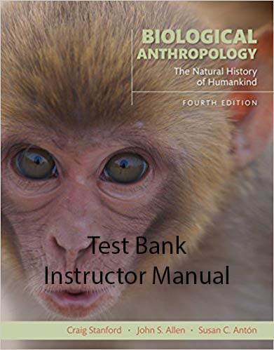 Biological Anthropology: The Natural History of Humankind (4th Edition) - Test Bank + IM